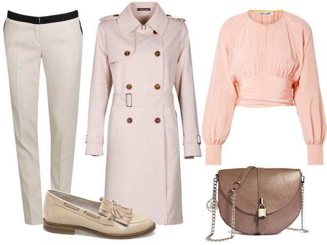 Modne kolory ubrań na lato 2018: Płaszcz - Dziekański/dziekanski.pl, torebka – BOCA/boca.pl, spodnie – Midori Feminine Fashion/midori.pl, buty - Caprice/caprice.pl, bluzka – TK Maxx/tkmaxx.pl