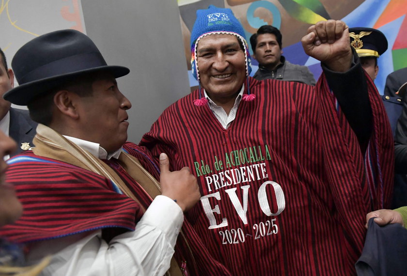 Bolivia's President Evo Morales annouces his resignation in Lauca N, Cochabamba, Bolivia