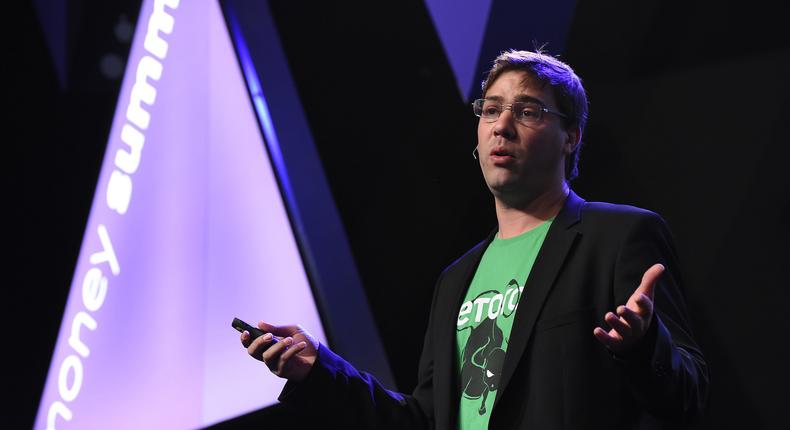 Yoni Assia, founder and CEO of eToro, on the Money Stage during the 2015 Web Summit in Dublin, Ireland on November 5, 2015;
