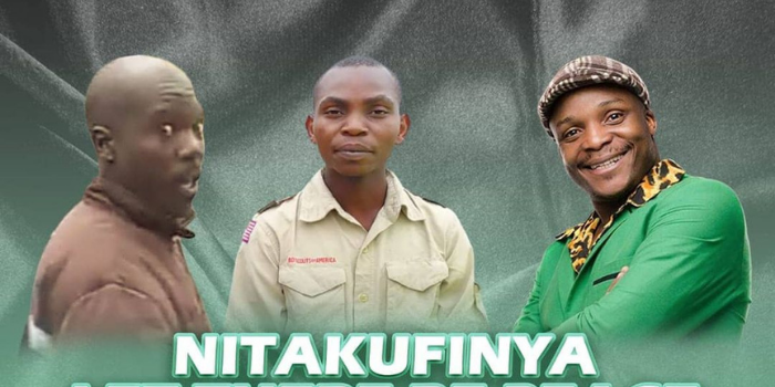 A poster of Jalang'o with the Nitakufinya duo Musyoka and Matendechere