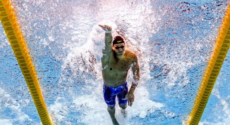 USA's Caeleb Remel Dressel competes at the 2017 FINA World Championships in Budapest, on July 27, 2017