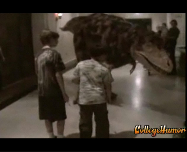 Dinozaur szalał po korytarzach muzeum
