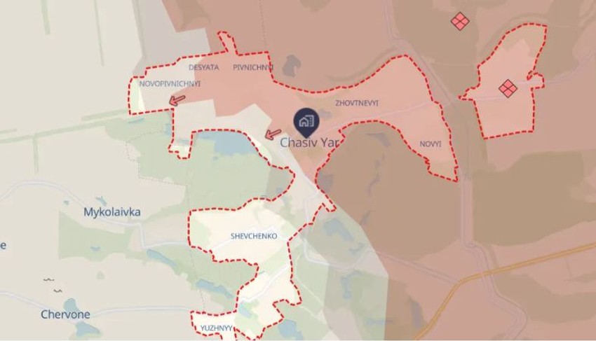 Mapa Časiv Jar, 30. jul 2025.