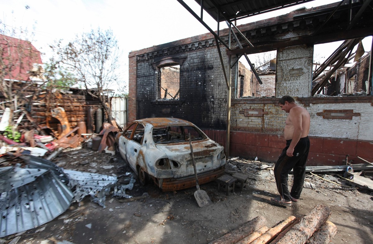 Zniszczenia pod Ługańskiem