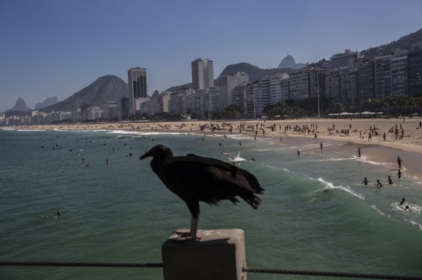 Plaża Copacabana w Rio de Janeiro, Brazylia, 20.06.2020