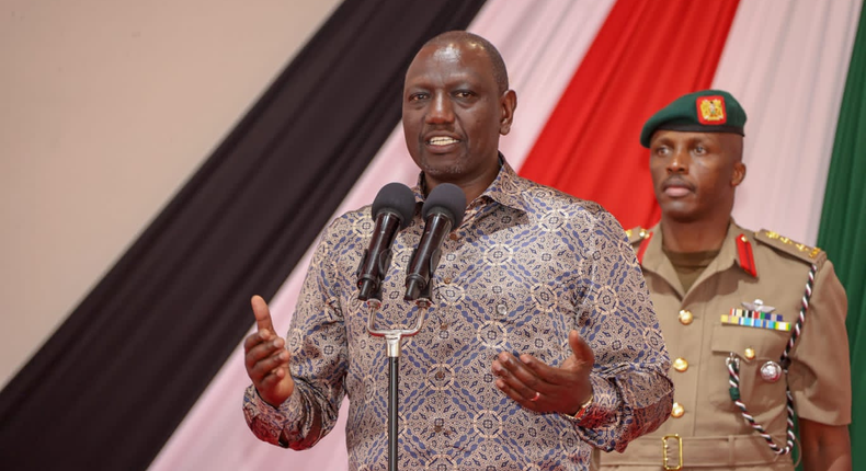 President William Ruto speaking during the official opening of the National Police Leadership Academy in Ngong’, Kajiado County