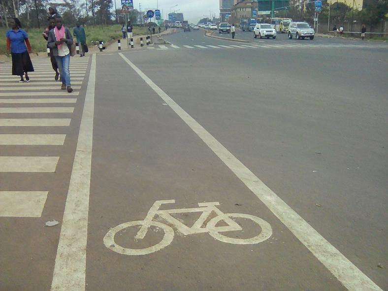 A section of the new Ngong Road marked for riders 