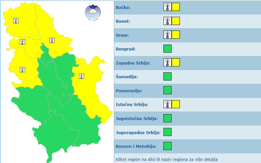 Meteoalarm za danas