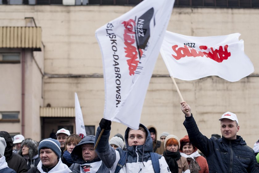 Protest pracowników Odlewni Żeliwa w Zawierciu