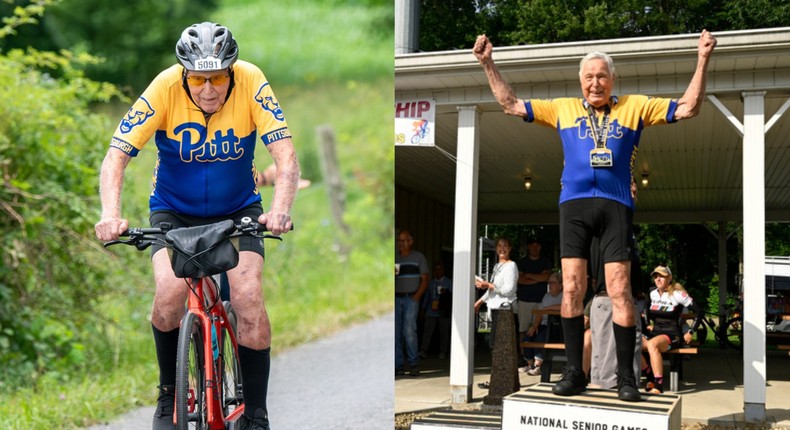 Jack Eckenrode competed in the 2023 National Senior Games, winning five medals for cycling.National Senior Games Association