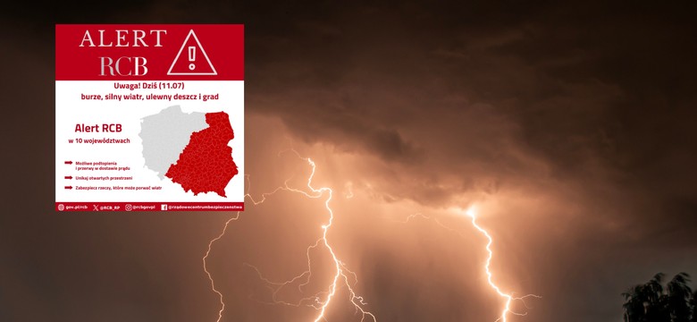 Alert RCB dla dziesięciu województw. Możliwe podtopienia i przerwy w dostawie prądu