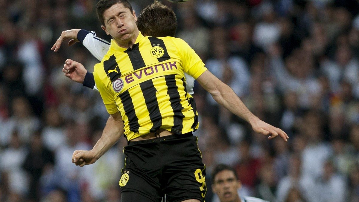 Borussia Dortmund v. Real Madryt. Na zdj. Robert Lewandowski