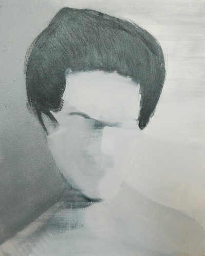 'Szkice do portretu 40', Cezary Bednarczyk, olej na płótnie, 50x40 cm