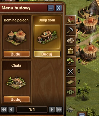 Forge of Empires menu budowy