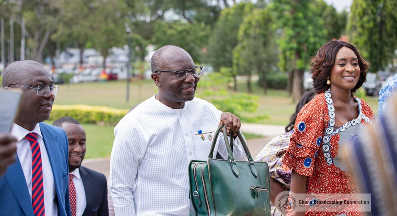 Ken Ofori-Atta, Ghana's Finance Minister presenting the 2024 Budget in the Chamber of Parliament.