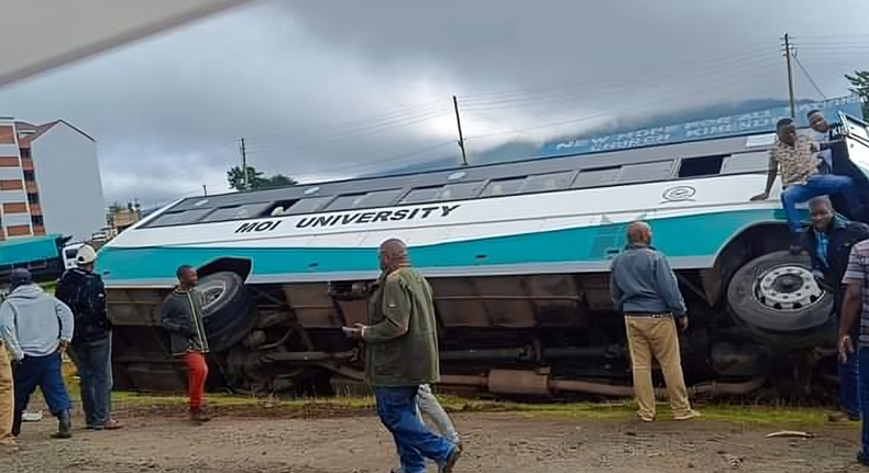 Moi University bus involved in accident along Naivasha-Nairobi Highway