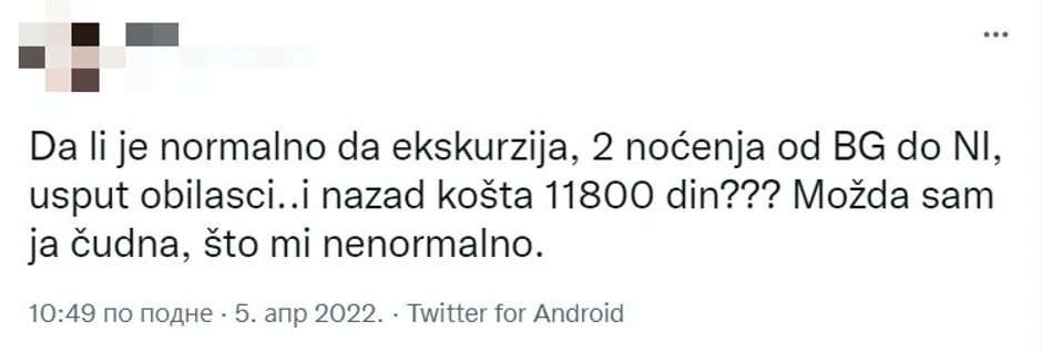 ekskurzija, Tviter