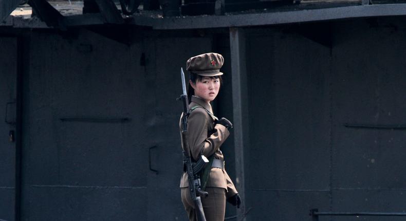 female soldier North Korea