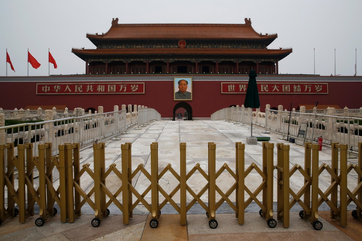 Plac Tiananmen w Pekinie, Chiny, 22.07.2016