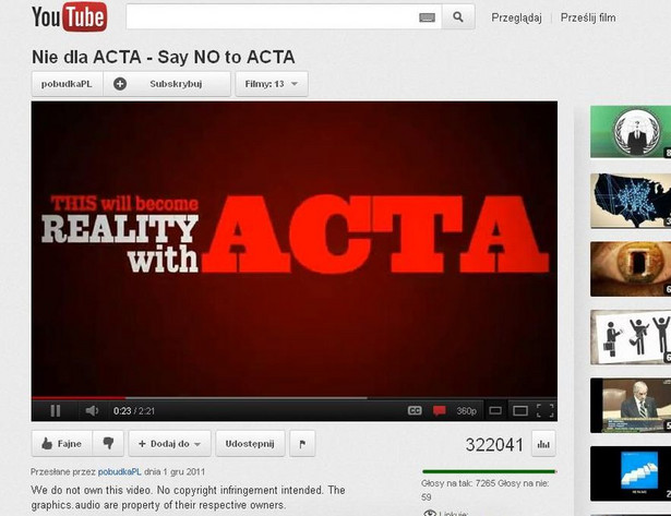 Tak internet walczy z ACTA