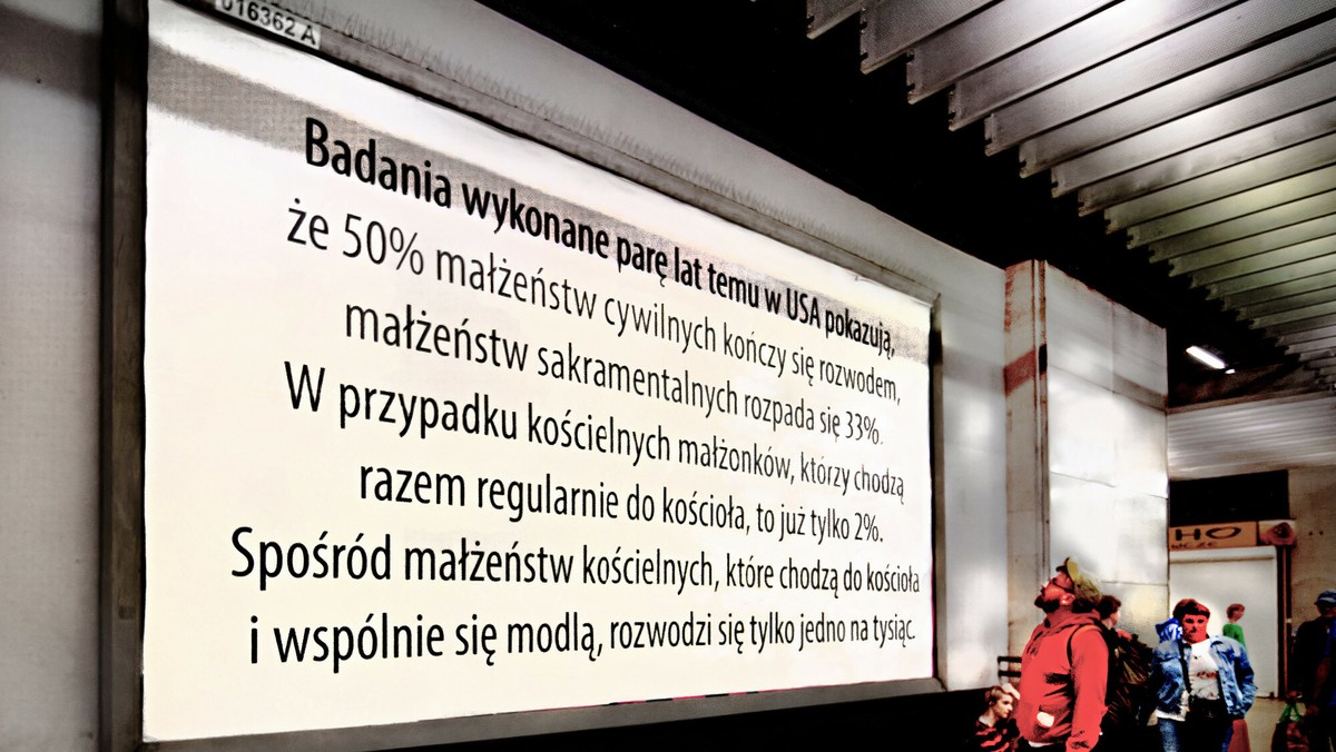 Antyrozwodowe billboardy bez poparcia. "Tylko prezes wie, skąd są dane"