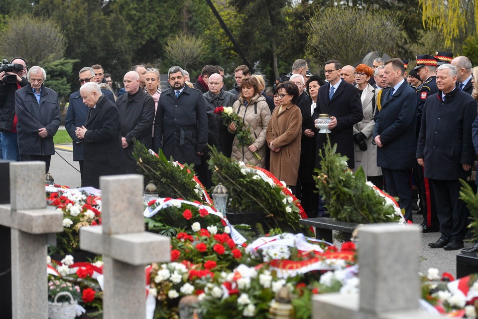 Warszawa, 16.04.2023. Obchody 13. rocznicy katastrofy smoleńskiej na Powązkach