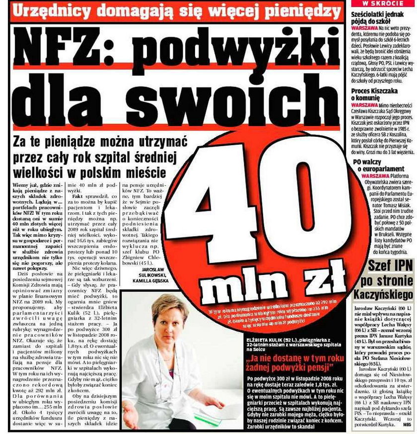 NFZ ma pieniądze, ale nie dla chorych