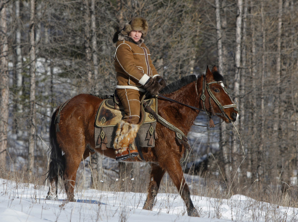 RUSSIA PRIME MINISTER PUTIN HORSE RIDING