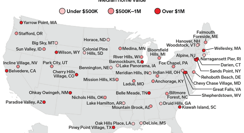 Highest home values map