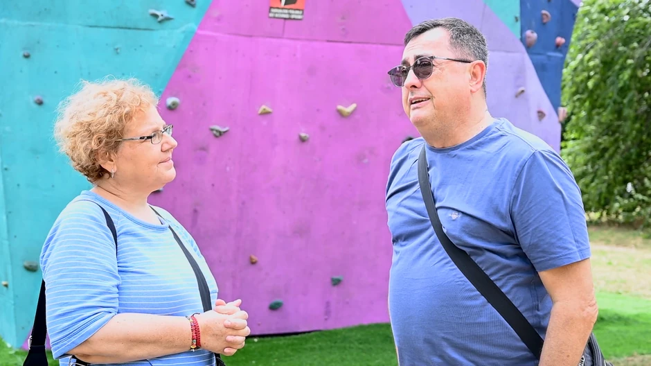 Voja Nedeljković sa novinarkom "Blica"