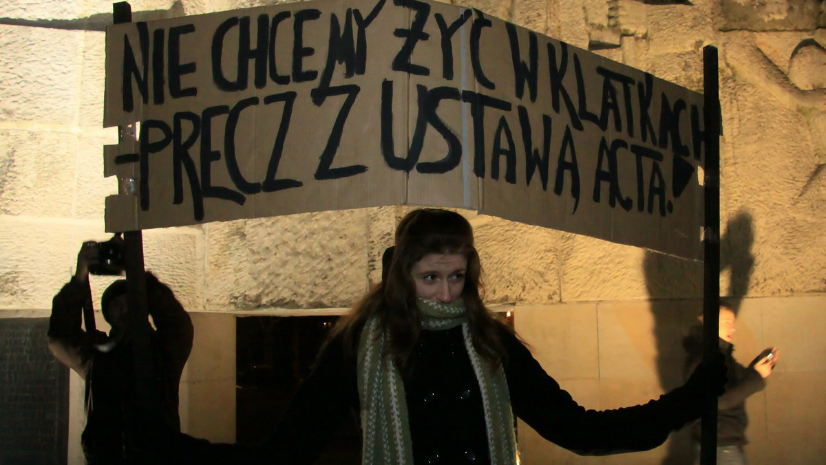 Protest przeciwko ACTA w Gorzowie Wielkopolskim