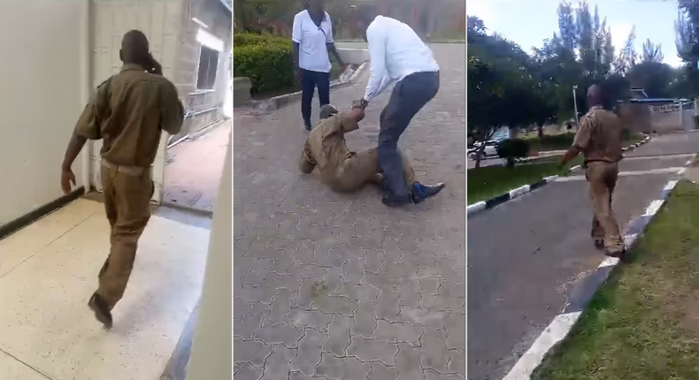 A screengrab of a video showing a confrontation at Nakuru Memorial Hospital on January 23, 2024