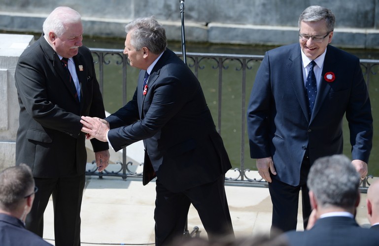 Lech Wałęsa, Aleksander Kwaśniewski i Bronisław Komorowski