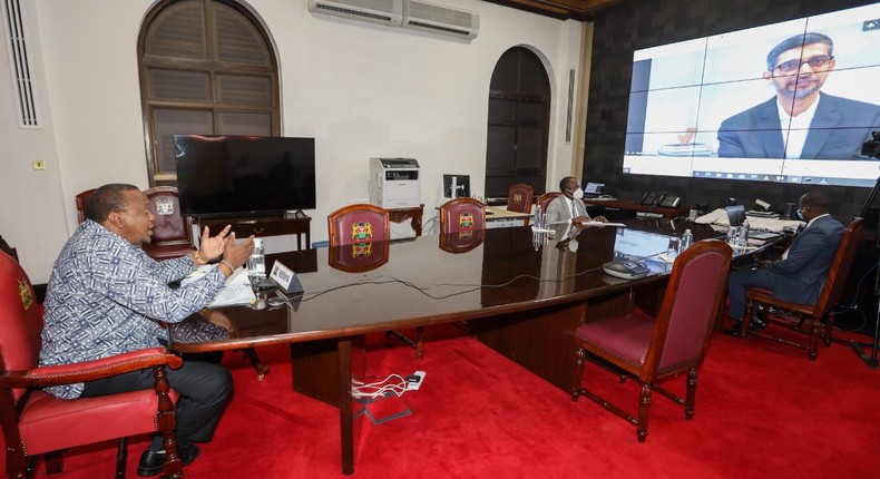 President Uhuru Kenyatta on Wednesday, 27 January 2021 attends an event hosted by the Corporate Council on Africa