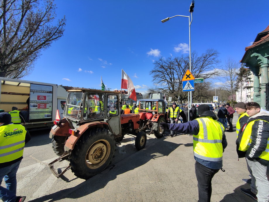 Protest rolników w centrum Szczecina