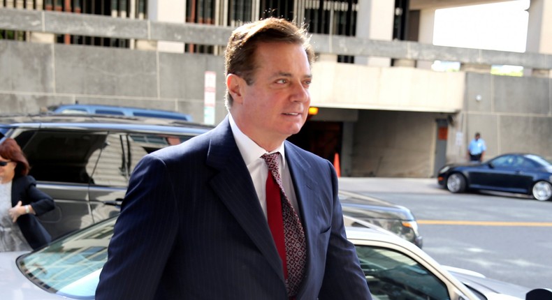 FILE PHOTO: Former Trump campaign chairman Paul Manafort arrives for arraignment on a third superseding indictment against him by Special Counsel Robert Mueller on charges of witness tampering, at U.S. District Court in Washington, U.S., June 15, 2018. REUTERS/Jonathan Ernst/File Photo