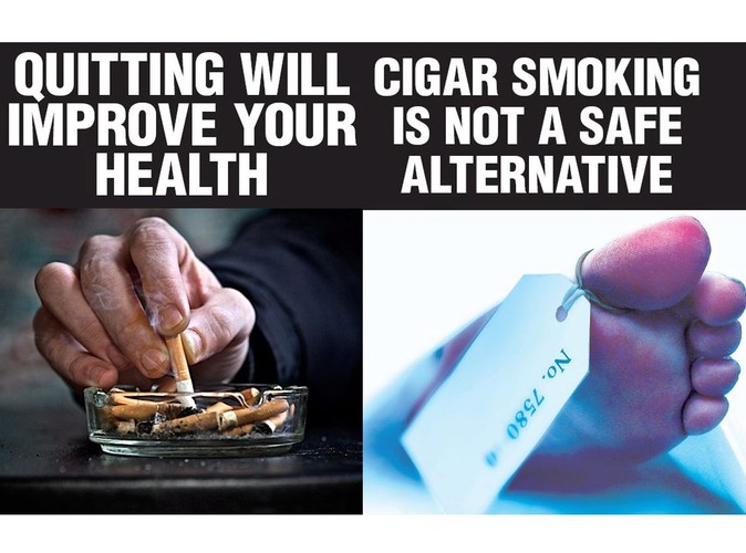 Plakietki nowej kampanii antynikotynowej w Australii