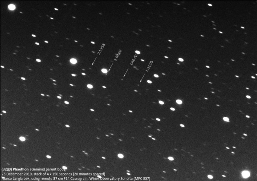 Asteroid Faeton snimljen 25. decembra 2010.