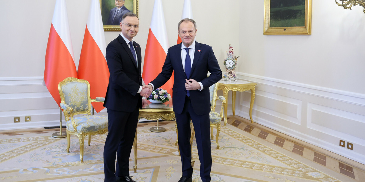 Prezydent Andrzej Duda z premierem Donaldem Tuskiem