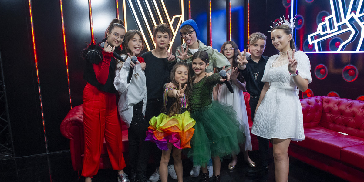 Dziewięcioro uczestników finałowego odcinka „The Voice Kids”.