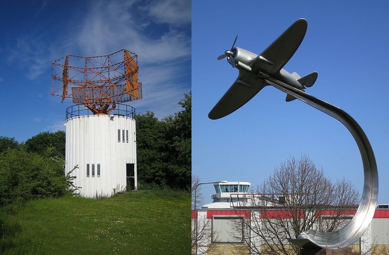 Bulltofta, Malmö. Na sam koniec przykład udanej rewitalizacji. Po zamknięciu tego lotniska władze miasta postanowiły zamienić je w teren rekreacji i odpoczynku. Działa tutaj m.in. pole do minigolfa, a jeden z hangarów zamieniono na szkołę. Anders Reisnert, historyk kultury mówił w wywiadzie dla CNN, że „większość mieszkańców zapomniała, że był tu port lotniczy”. Na zdjęciu wieża radarowa i rzeźba na terenie byłego lotniska. Zdj.: Jorchr (Own work) [CC-BY-SA-3.0 (http://creativecommons.org/licenses/by-sa/3.0)], via Wikimedia Commons
