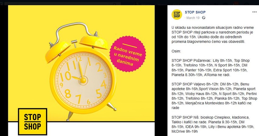 Stop Shop centar u Borči takođe radi