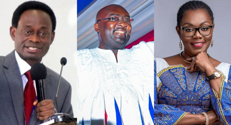 Apostle Professor Kwadwo Nimfour Opoku Onyinah, Dr Mahamudu Bawumia and Ursula Owusu