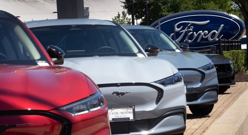 Only about half of Ford's roughly 3,000 dealerships had signed on to Ford's expensive EV certification program. Scott Olson/Getty Images