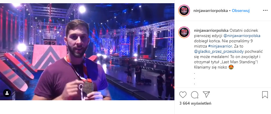 Jakub Zawistowski zwyciężył w programie "Ninja Warrior Polska"