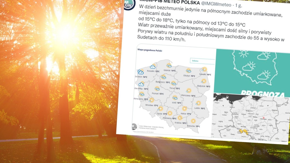 Mnóstwo słońca. Prognoza pogody na sobotę [30 października 2021 r.]