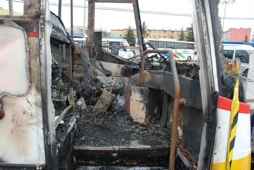 Pożar autobusu w Krośnie