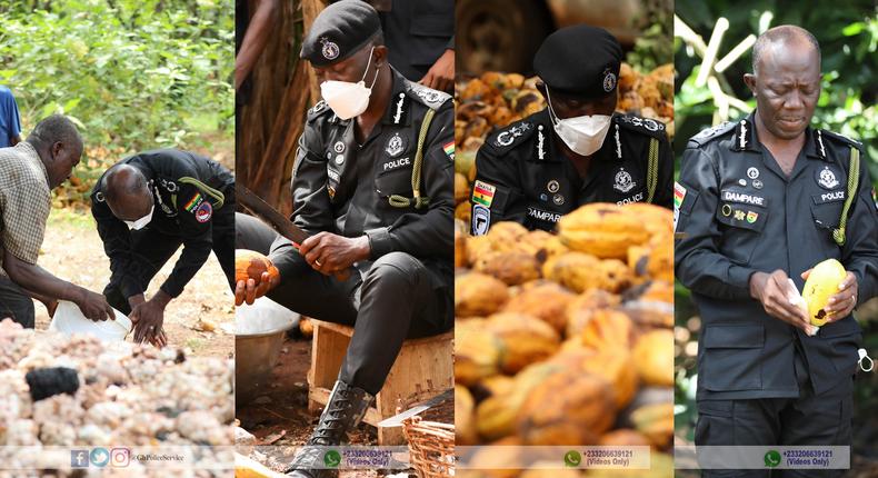 Inspector-General of Police and his team join cocoa farmers on Farmers' Day