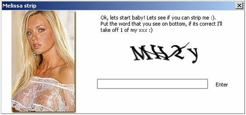 Striptiz za CAPTCHA: niektórzy spamerzy stawiają na ciekawość użytkowników internetu. Za każdy wpisany kod dama na zdjęciu zrzuca fragment garderoby