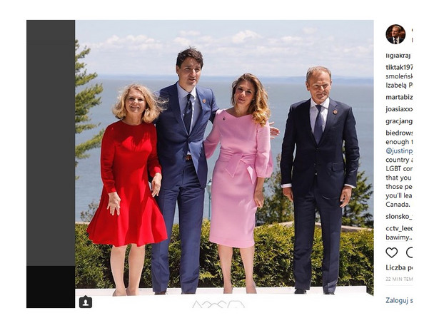 Stylowe powitanie na G7! Małgorzata Tusk nie ustępowała wyglądem prawie 20 lat młodszej żonie premiera Kanady. FOTO